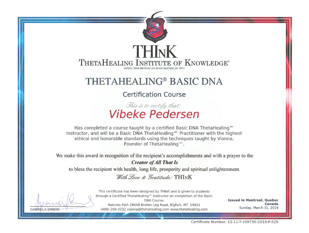 ThetaHealing® Basic DNA Vibeke Pedersen 